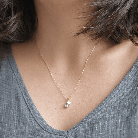 Cadena Fluorita Verde Baño de Oro