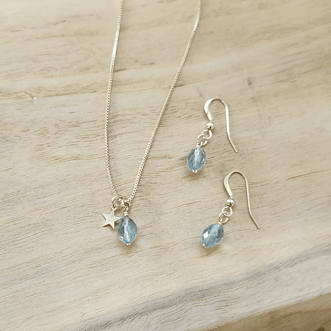 Cadena Fluorita Verde Baño de Oro