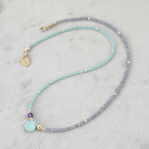 Collar Luz Turquesa y Morado
