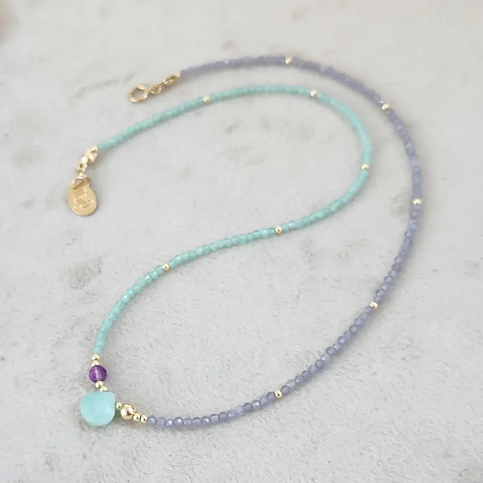 Collar Luz Turquesa y Morado 1