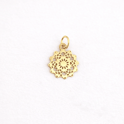 Dije Mandala Flor Baño Oro