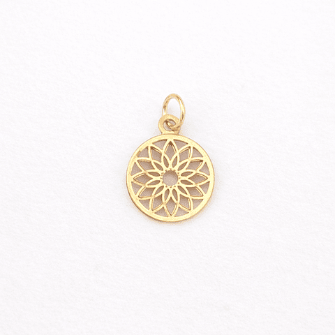 Dije Mandala Geométrico Baño Oro