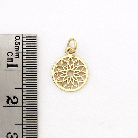 Dije Mandala Geométrico Baño Oro