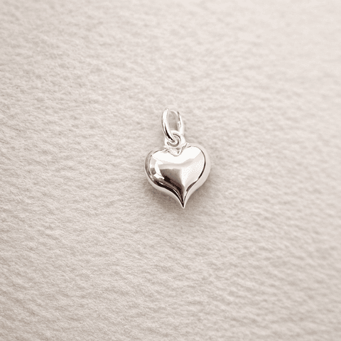Corazón gordito plata 925