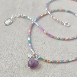 Collar Corazón Iris Amatista