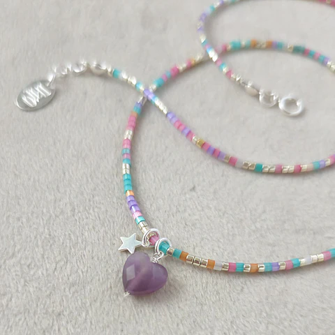 Collar Corazón Iris Amatista