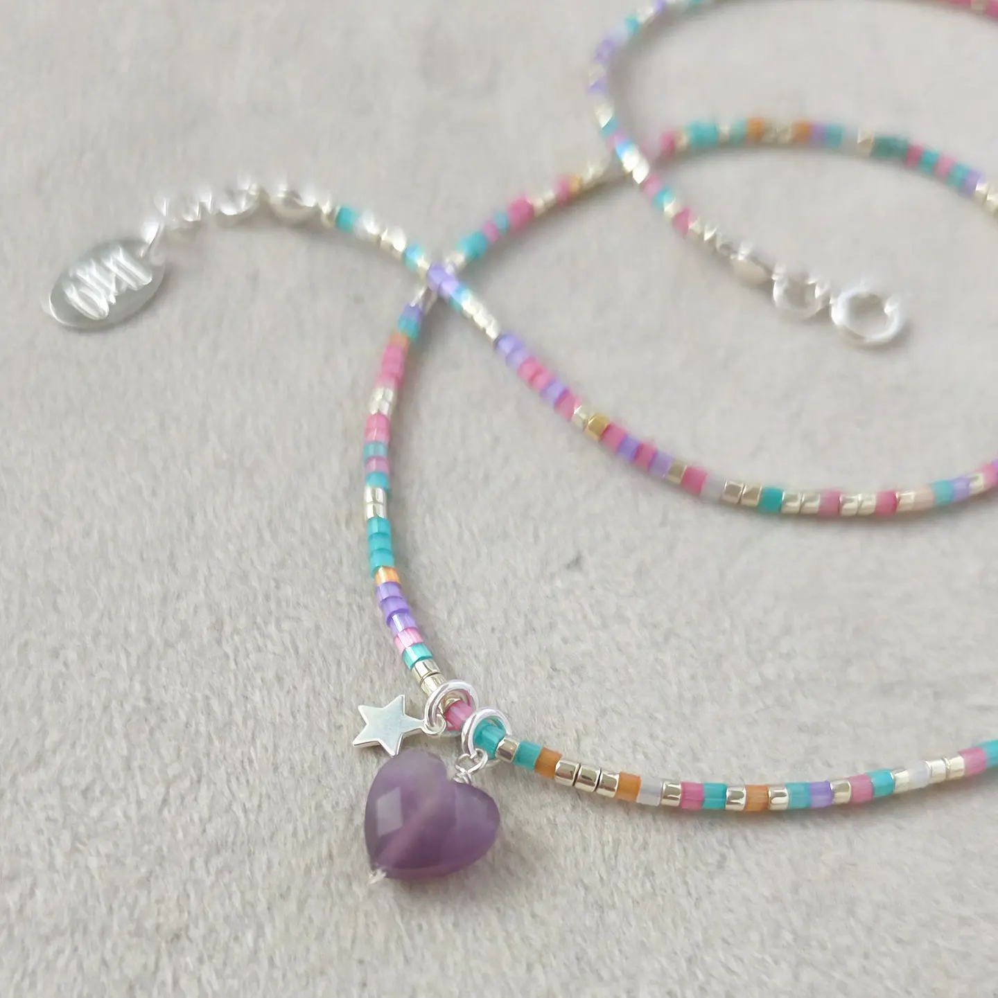 Collar Corazón Iris Amatista 1