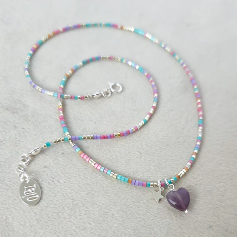 Collar Corazón Iris Amatista
