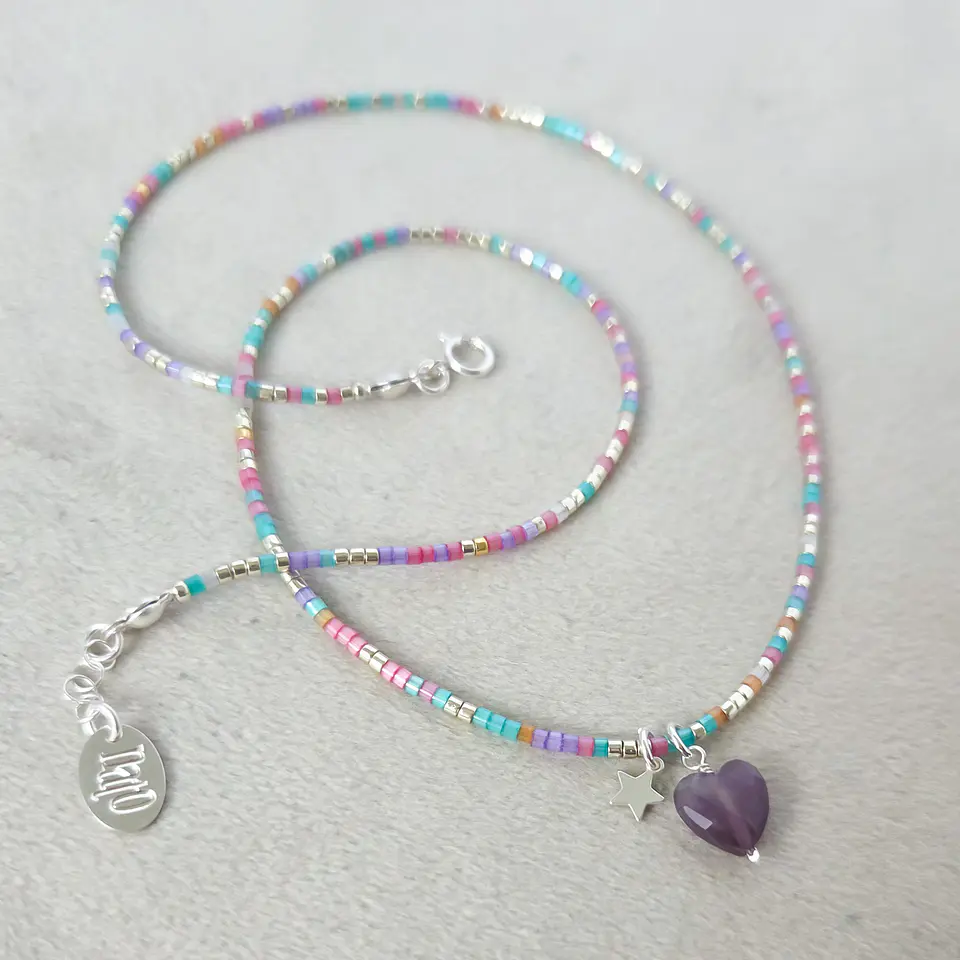 Collar Corazón Iris Amatista 3