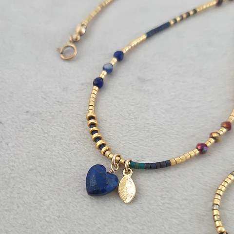 Collar Corazón Lapislázuli