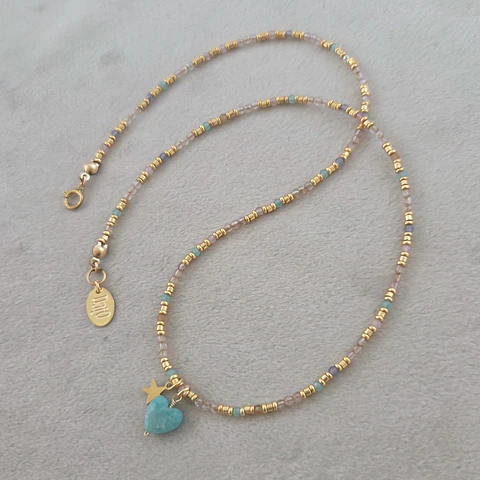 Collar Corazón Amazonita