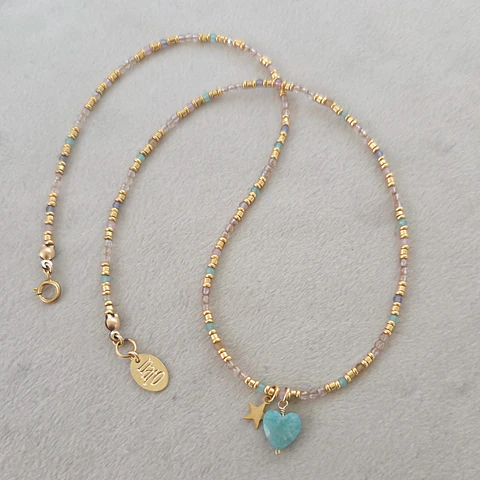 Collar Corazón Amazonita