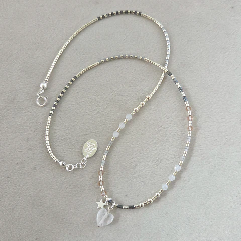 Collar Corazón Cuarzo Transparente