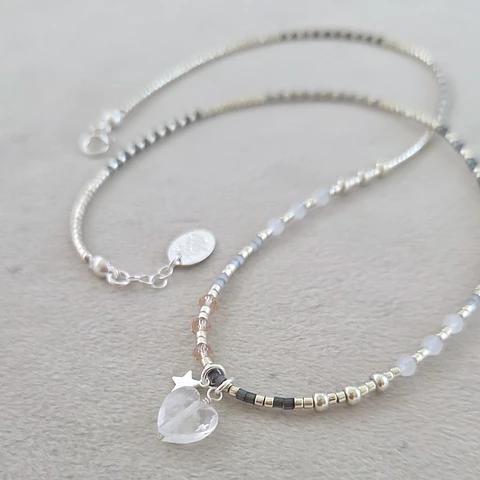 Collar Corazón Cuarzo Transparente