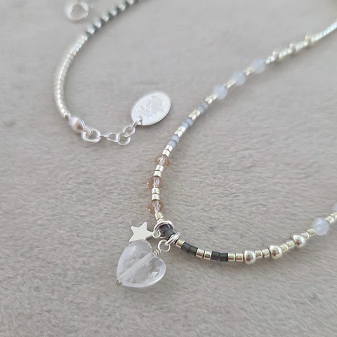 Collar Corazón Cuarzo Transparente