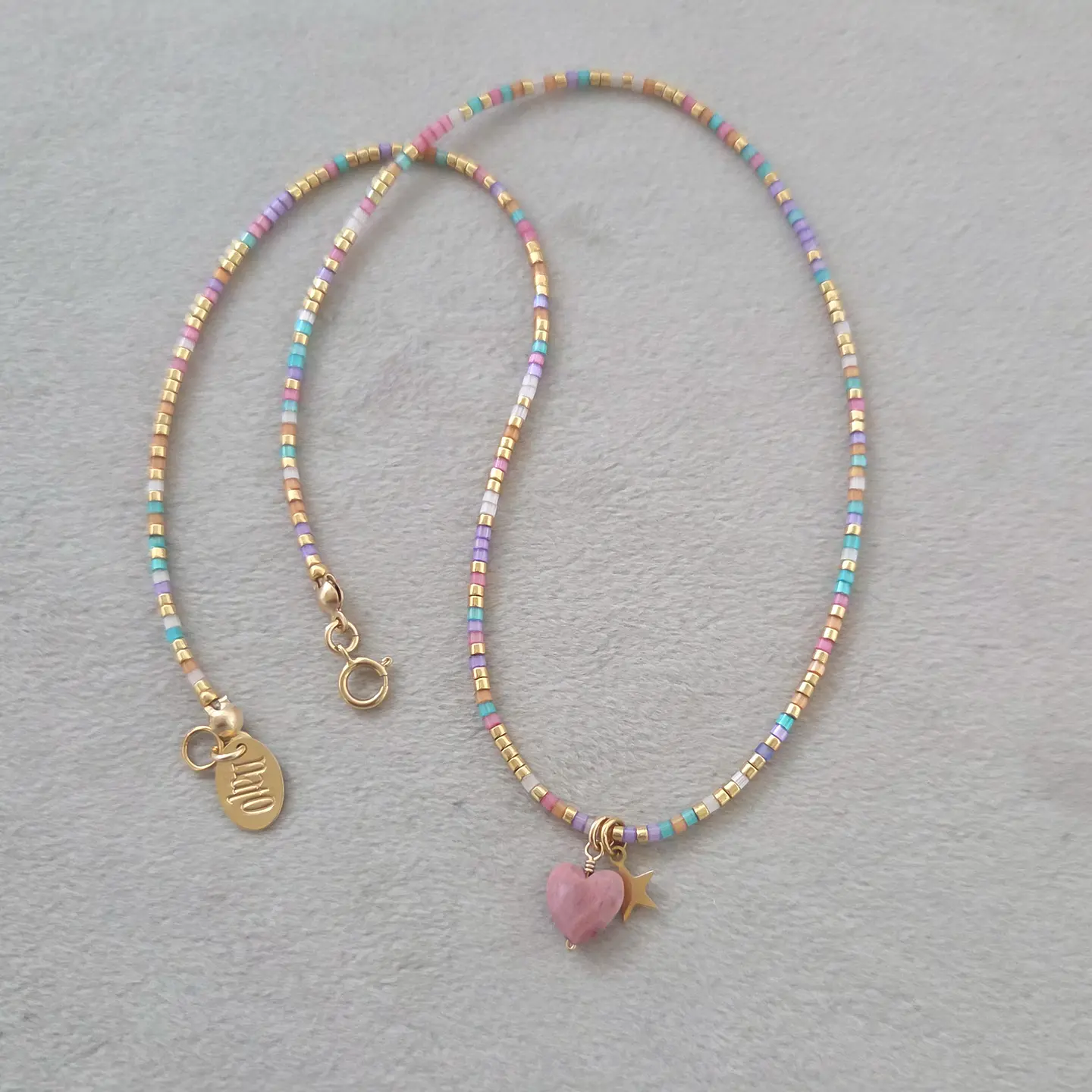 Collar Corazón Iris Rodonita 5