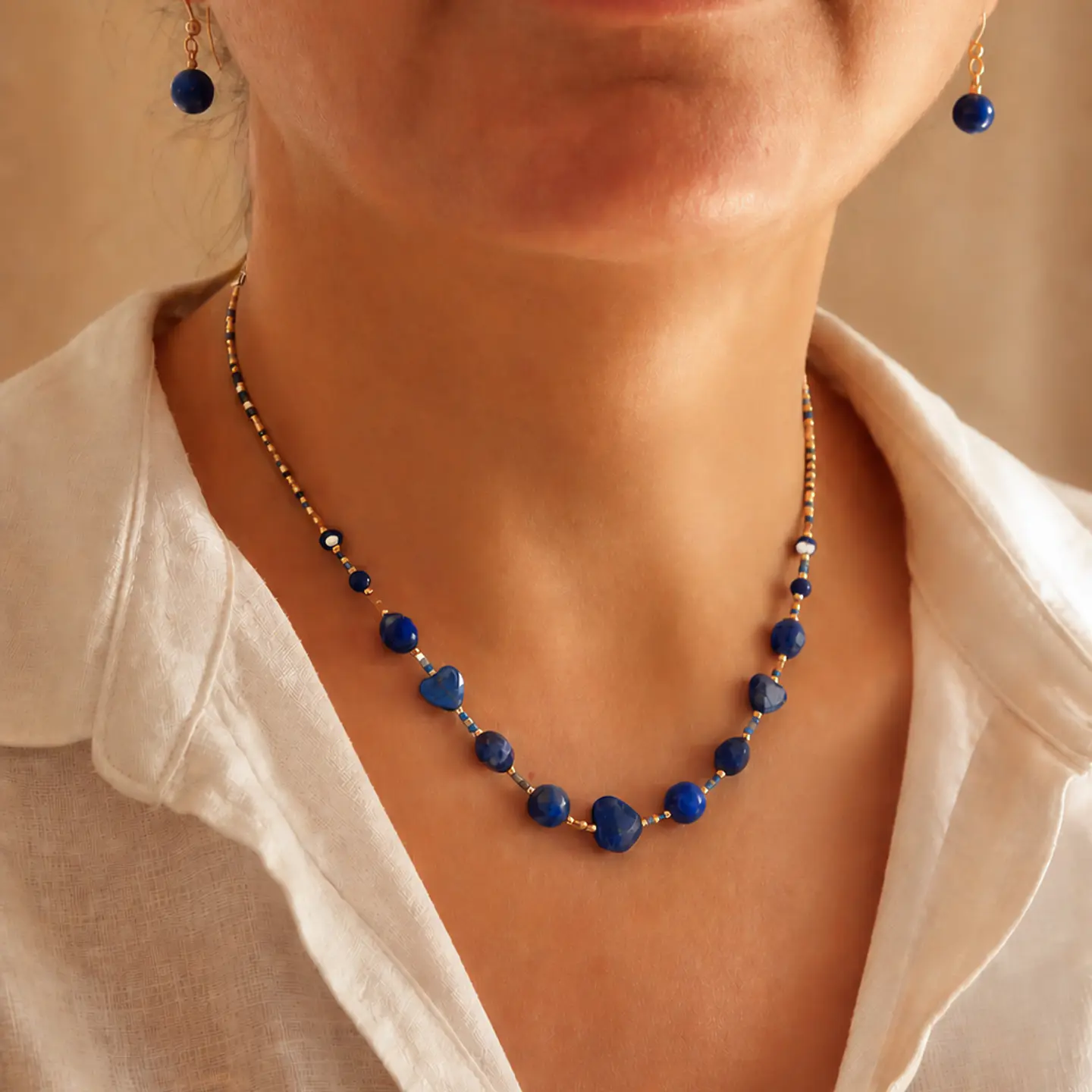 Collar Lapislázuli Ajustable 1