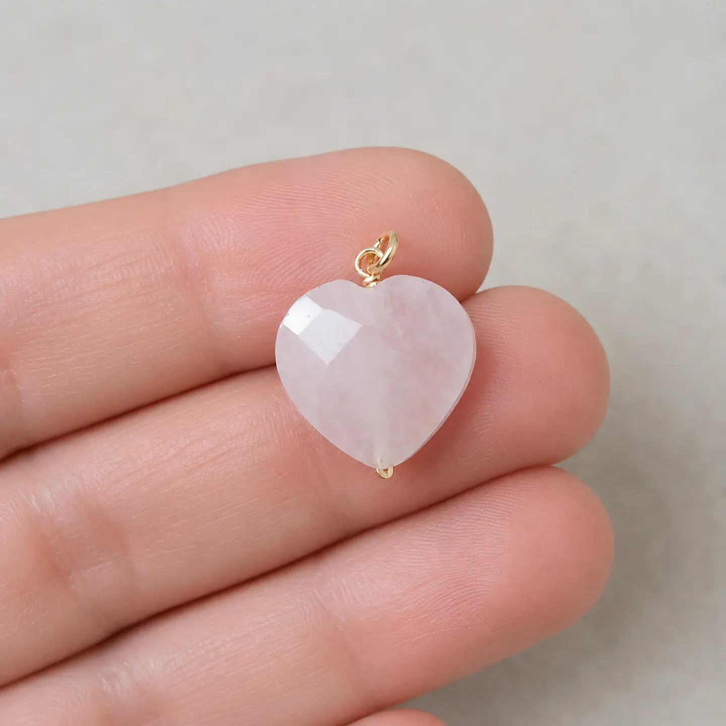 Corazón Cuarzo Rosado L (goldfilled) 1