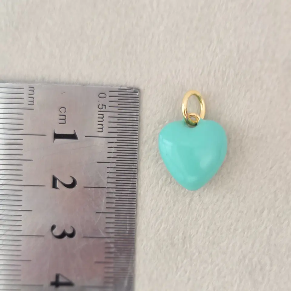 Corazón Esmaltado Turquesa 3
