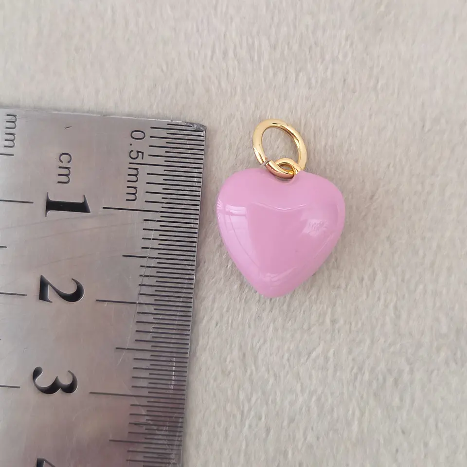 Corazón Esmaltado Rosado 3