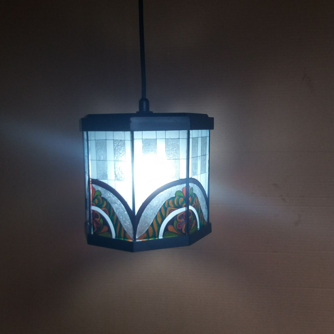 lampara en imitacion vitral  1