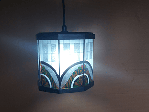 lâmpada de imitação de vitral