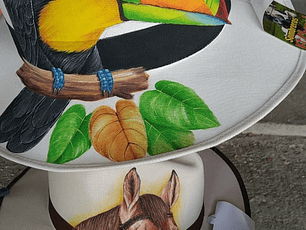 SOMBRERO Pintado a mano estilo tulcan 