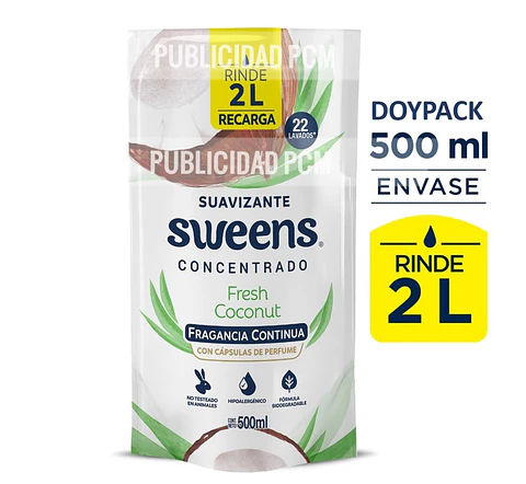 Suavizante Concentrado Sweens 500ml Fresh Coconut
