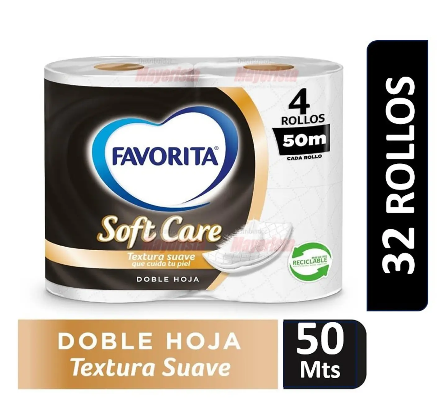 Papel Higiénico Favorita Soft Care – Formato Bolsón de Alto Rendimiento 50mt/8x4 1
