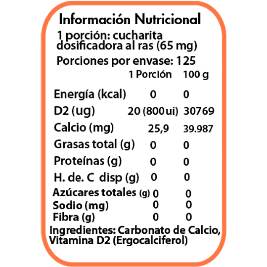 Vitamina D2 en polvo 5g