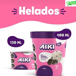 Helado Aiki Vegan sabor Cookies Cream 400ml (Solo retiro)