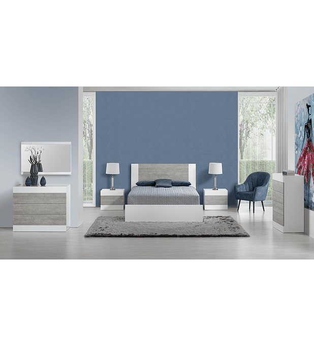 Quarto Casal Madrid Branco + Stone