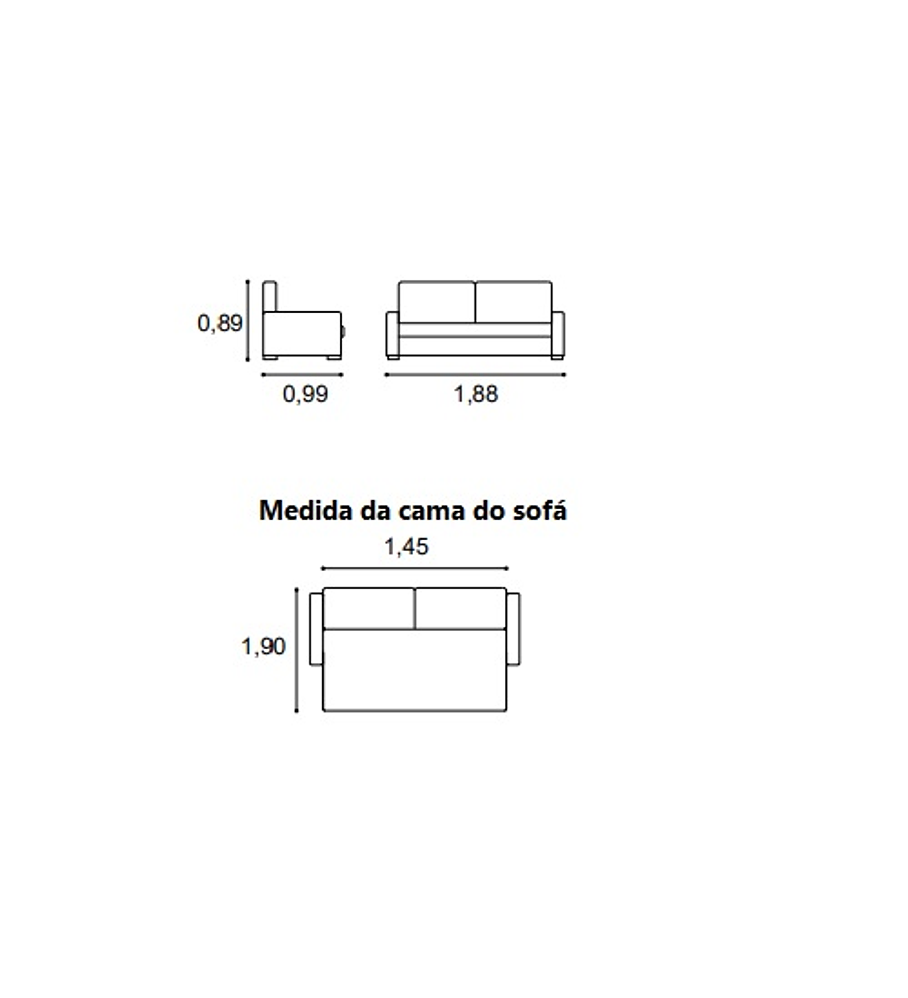 Sofá Ozil Clic Clac + Cama Elevatória