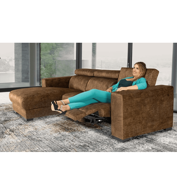 NOVO! Sofá Stella Chaise Long 3 Lugares Com 1 Relaxe