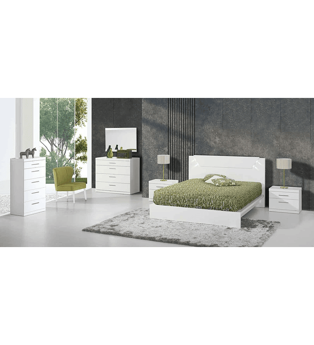 Quarto Casal Completo Mónaco Branco