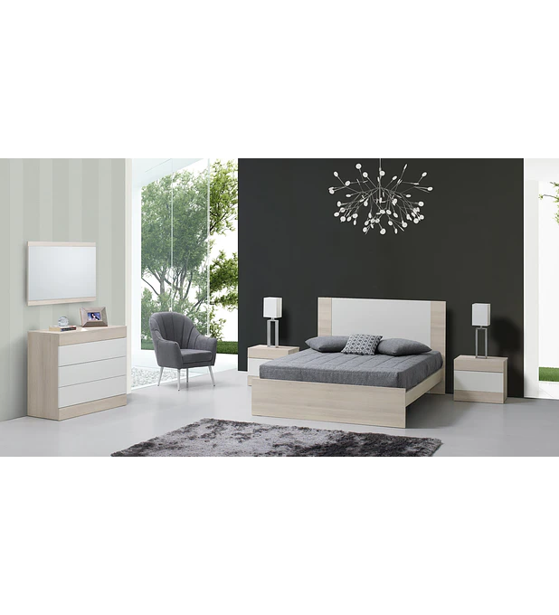 Quarto Casal Completo Madrid Carvalho Branco