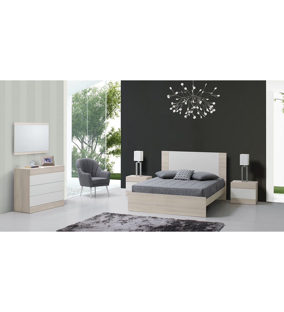 Quarto Casal Completo Madrid Carvalho Branco