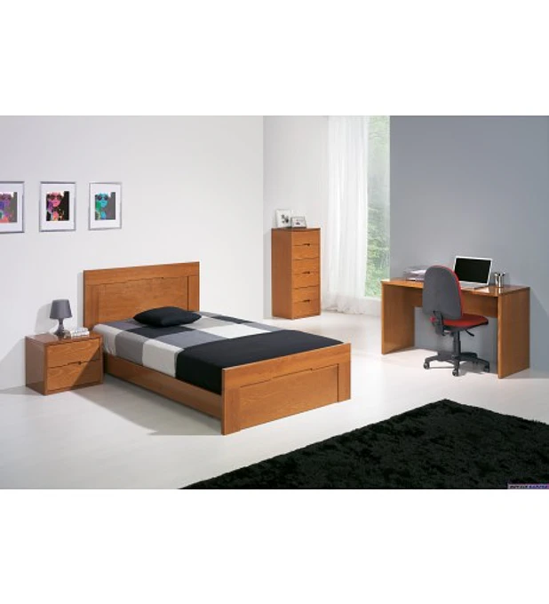 Quarto Solteiro Completo Tróia Pinho Escurecido