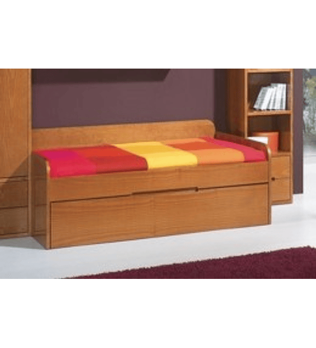 Cama Estúdio com Gavetão Tróia Pinho Escurecido