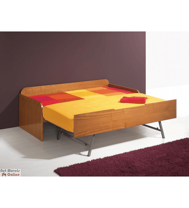 Cama Estúdio com Cama Extra Tróia Pinho Escurecido
