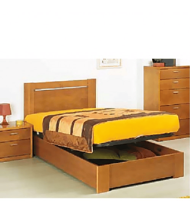 Cama Solteiro Sommier Elevatório Âncora Pinho Mel