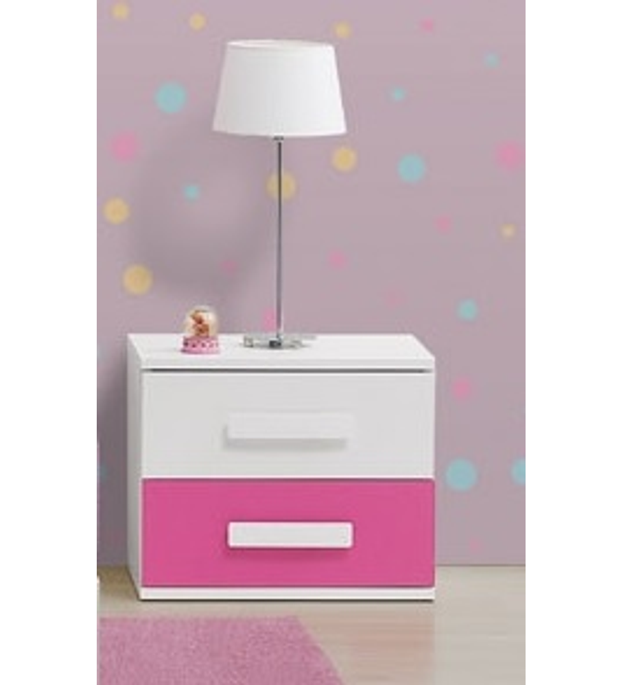Mesa Cabeceira Play Branco Rosa