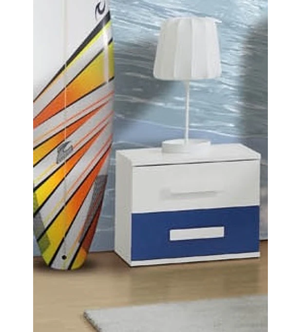 Mesa Cabeceira Play Branco Azul