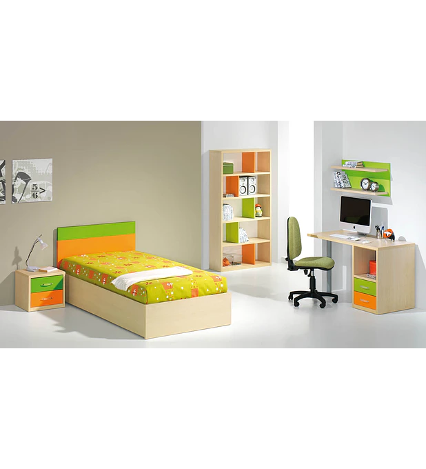 Quarto Criança Completo Kids Maple Laranja Verde