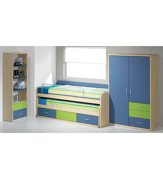 Quarto Criança Completo Kids Maple Azul Verde