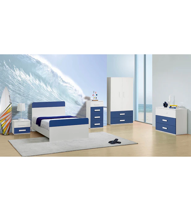 Quarto Criança Completo Play Branco Azul