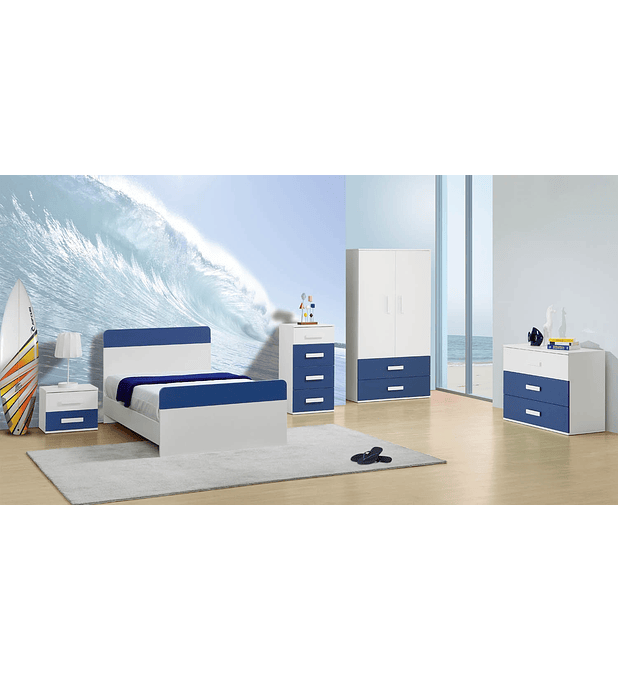 Quarto Criança Completo Play Branco Azul