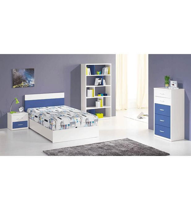 Quarto Criança Completo Kids Branco Azul