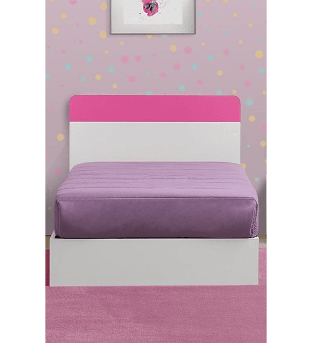 Cama Sommier Elevatório Play Branco Rosa