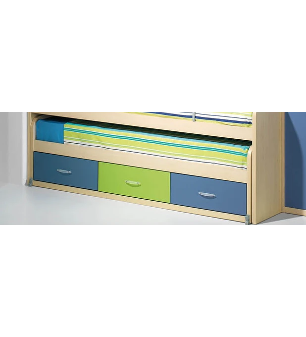 Cama Inferior Compacta Kids Maple Azul Verde